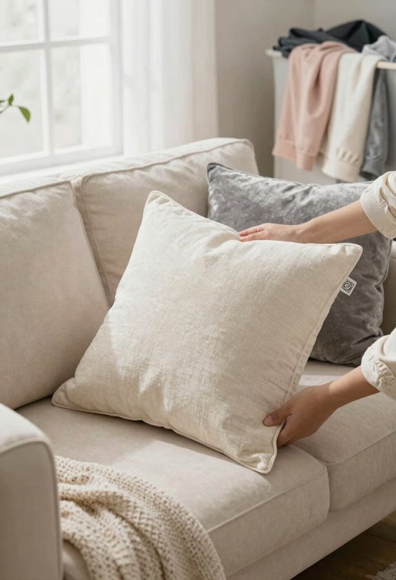 care labels guide pillow care