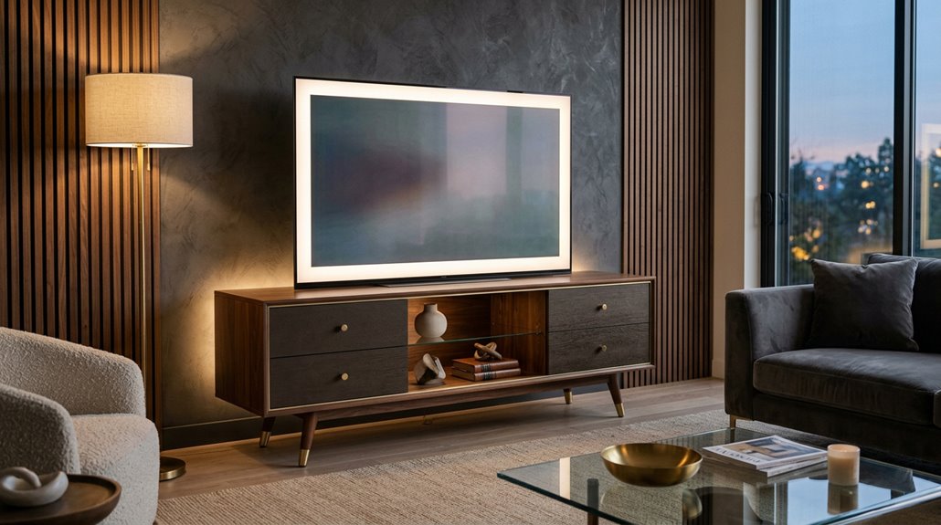 elegant media console cabinet with tv stand