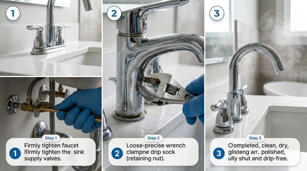fix leaking bathtub faucet in steps