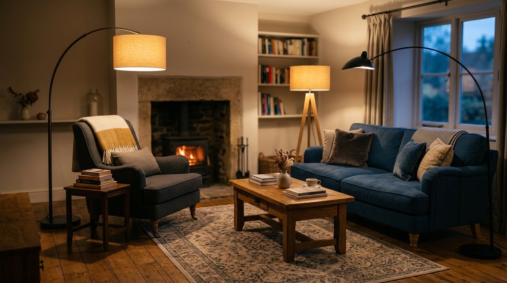 floor lamp placement strategies in living room