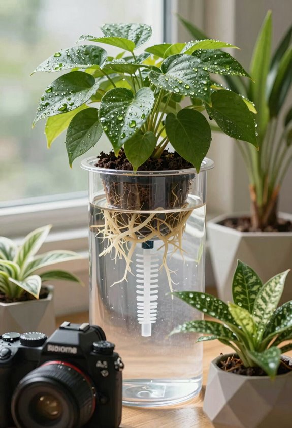 herbs greens thrive in self watering pots