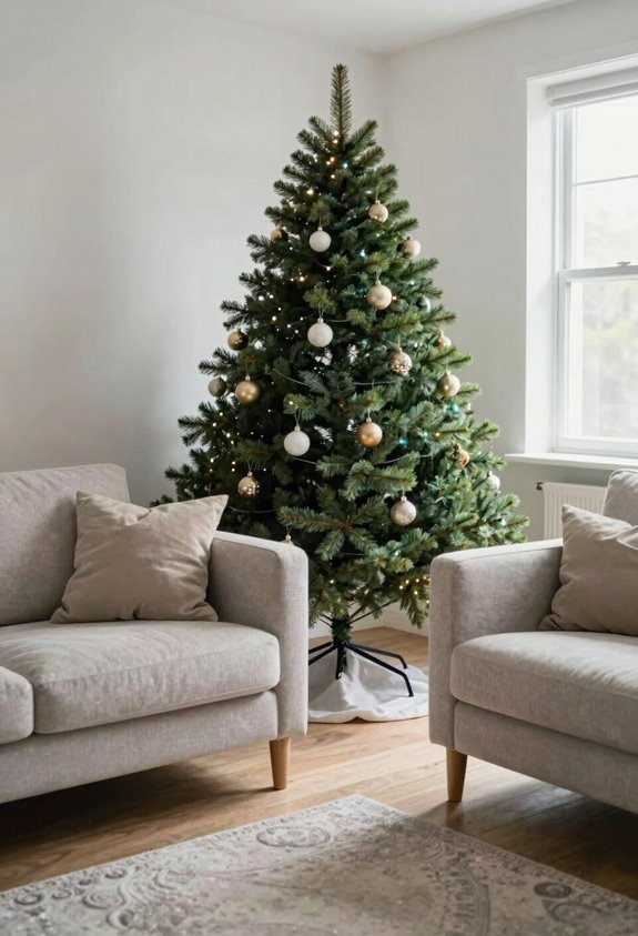 hidden tree framed by sofa space