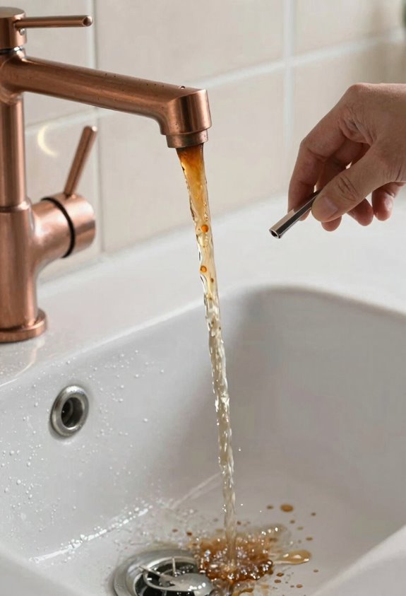 hot water brown from sediment