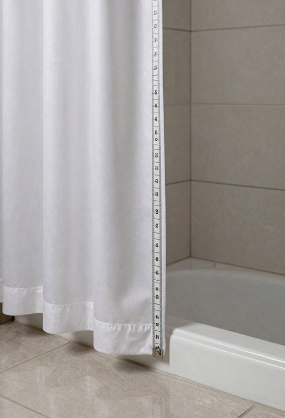 measure rod to floor height for shower curtain