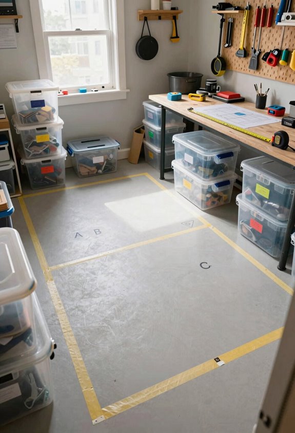 measure sheds plan storage zones