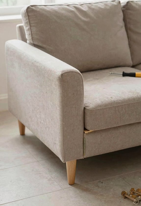 removing legs arms backrest