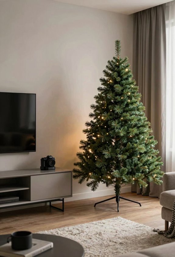 slim pencil or tabletop trees space saving options