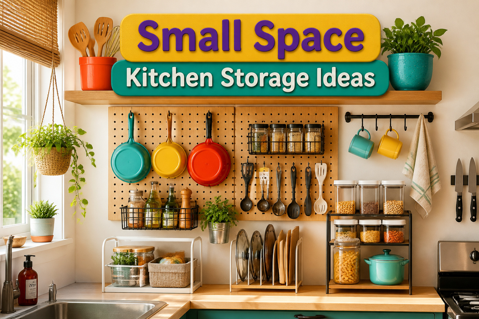A collection of innovative storage ideas for small kitchens.